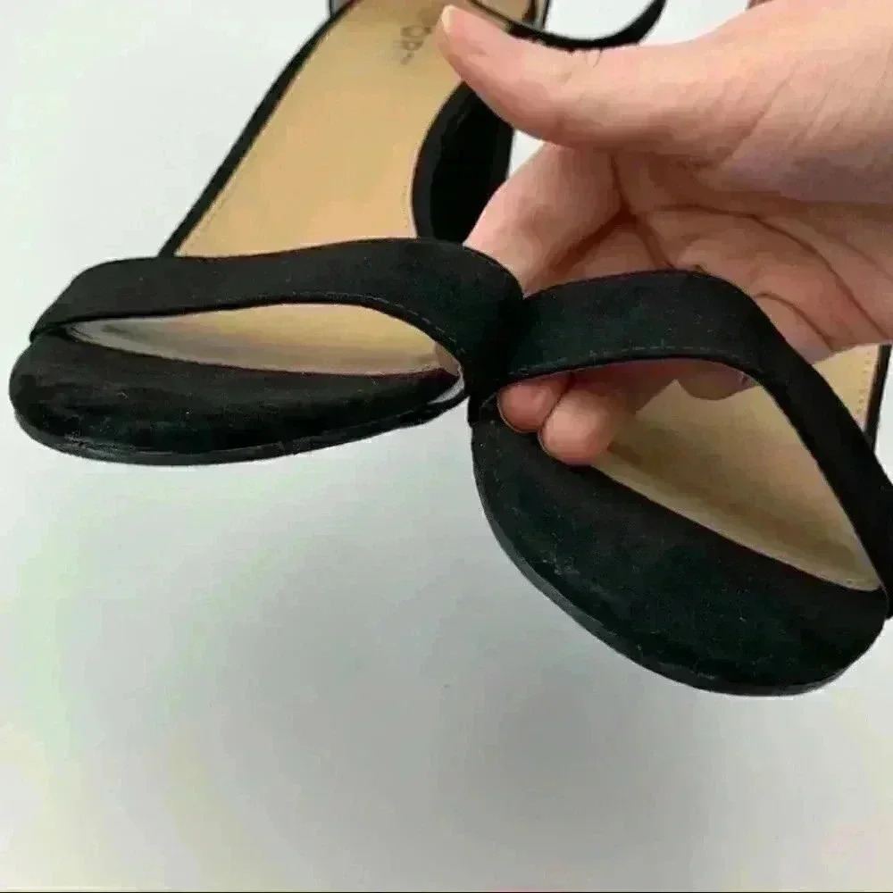 New report heels Pamela 11 black faux suede dorsay - Picture 9 of 13